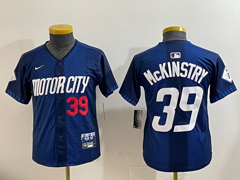 Youth 2025 Detroit Tigers 39 Mckinstry Blue City Edition Nike MLB Jersey style 5